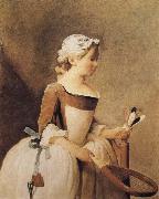 Jean Baptiste Simeon Chardin Girl with a Racquer and Shuttlecock Germany oil painting artist